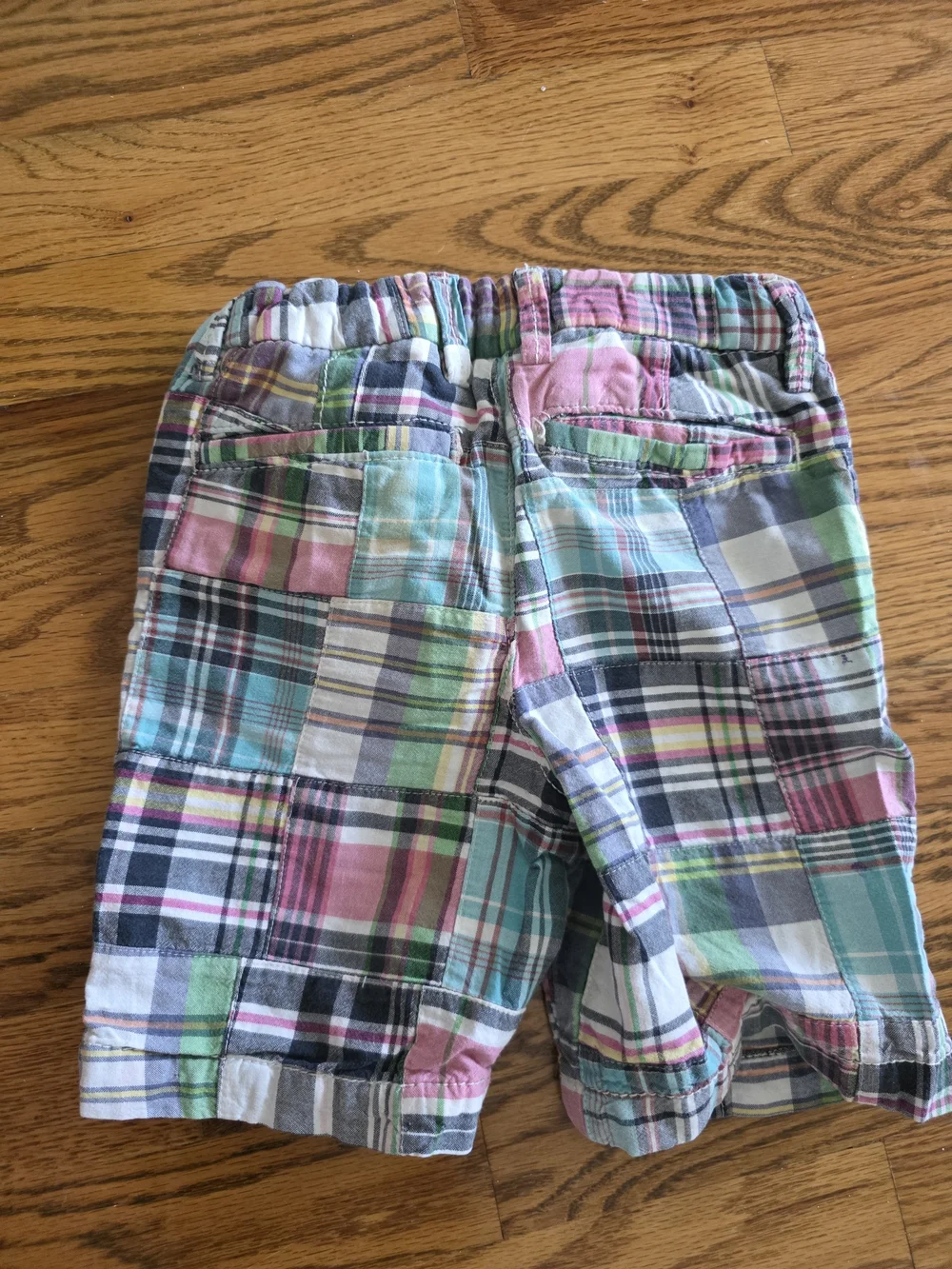 GAP Plaid Patchwork Shorts in Blue, Pink, Green, White